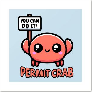 Permit Crab! Cute Crab Pun Posters and Art